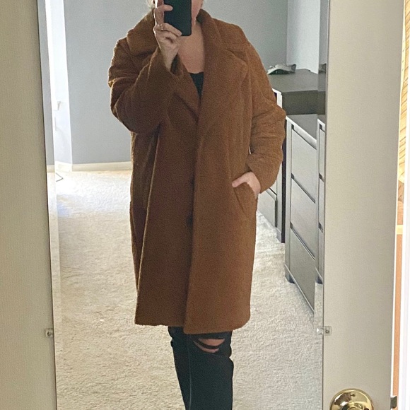Express Rust Teddy Coat | Poshmark